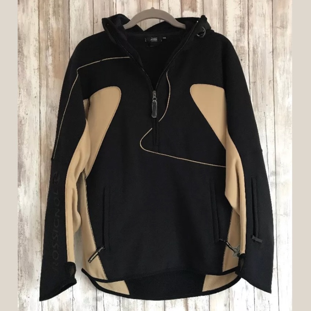 Rossignol Pulloverr Sweater SZ M 1/2 Zip Black